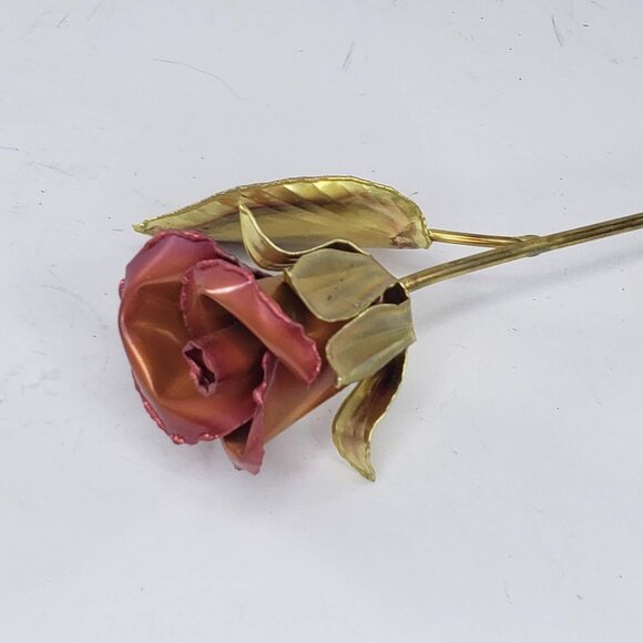 Vintage Gold Decorative Metal Copper Brass Rose Stem 12" - Picture 8 of 9